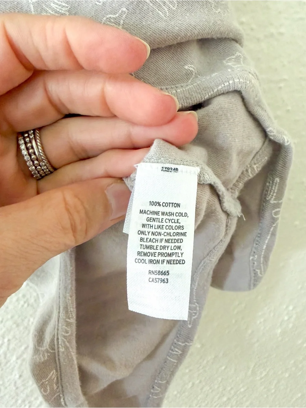 Nordstrom Silver Grey Printed Dogs Knotted Sleep Gown